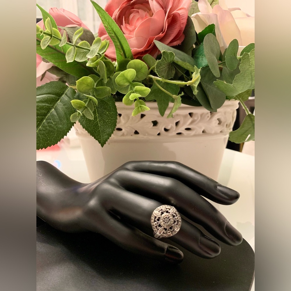 Vintage Sterling Silver Marcasite Ring Boho Design